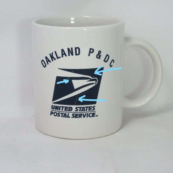 Vintage Logo USPS Employee Mail Man Oakland P&DC Postal Service White Mug 12oz - Picture 6 of 7